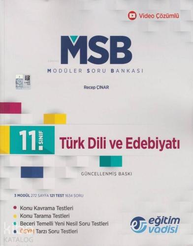 Eğitim Vadisi Yayınları 11. Sınıf Türk Dili ve Edebiyatı Modüler Soru Bankası Eğitim Vadisi 