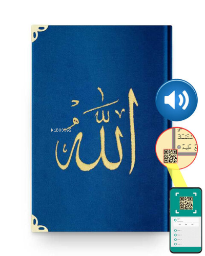 Hafız Boy Kadife Kur'an-ı Kerim ;(Lacivert, Nakışlı, Yaldızlı, Mühürlü)