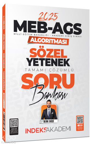 İndeks Akademi 2025 MEB-AGS Algoritması Sözel Yetenek Soru Bankası Çözümlü