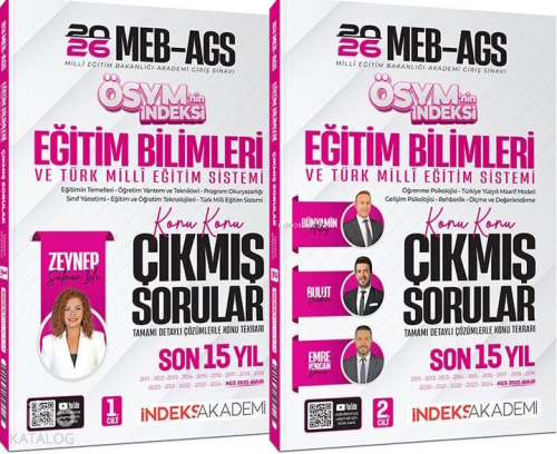 İndeks Akademi 2026 MEB-AGS Eğitim Bilimleri ve Türk Milli Eğitim Sist