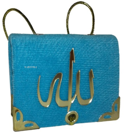 Kadife Kaplı Mini Boy Askılı Kur'an-ı Kerim(Kod:054K)