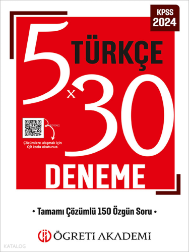 KPSS Genel Yetenek Genel Kültür 5x30 Türkçe Deneme
