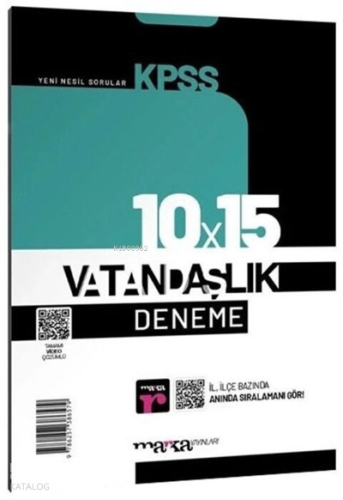 KPSS Vatandaşlık 10x15 Deneme Tamamı Video Çözümlü Marka Yayınları
