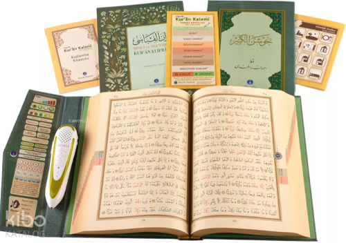 Kuran Okuyan Kalem Seti (Yeşil, Orta Boy, Karton Kutulu) Ahmed Husrev 