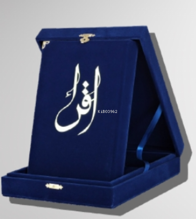 Kuranı Kerim Orta Boy “Kadife Kutulu” Koyu Mavi