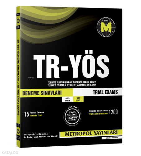 Metropol TR-YÖS Deneme Sınavları (Orta Seviyesi) (15 Fasikül Deneme)