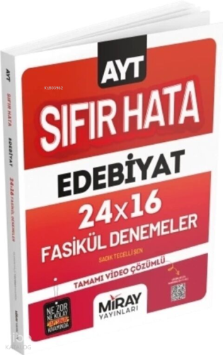 Miray Yayınları Sıfır Hata AYT Edebiyat 16 Deneme Sadık Tecelli Şen