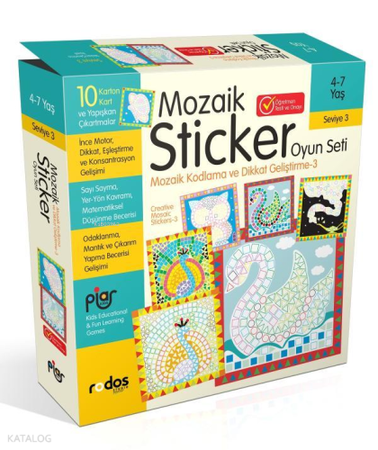 Mozaik Stickerli Oyun Seti - Kodlama ve Dikkat Geliştirme Seviye 3 (4-