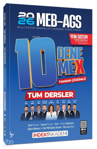 ndeks Akademi 2026 MEB-AGS Tüm Dersler 10 DenemeX Çözümlü Kolektif