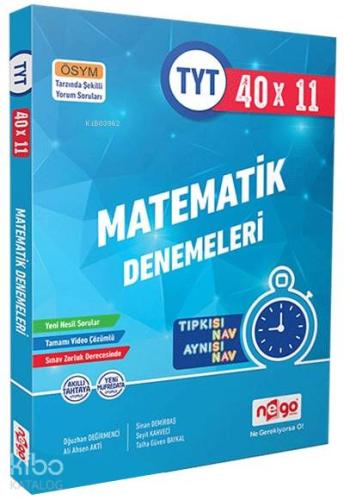 Nego Yayınları TYT Matematik Tamamı Video Çözümlü 40x11 Branş Deneme Nego 
