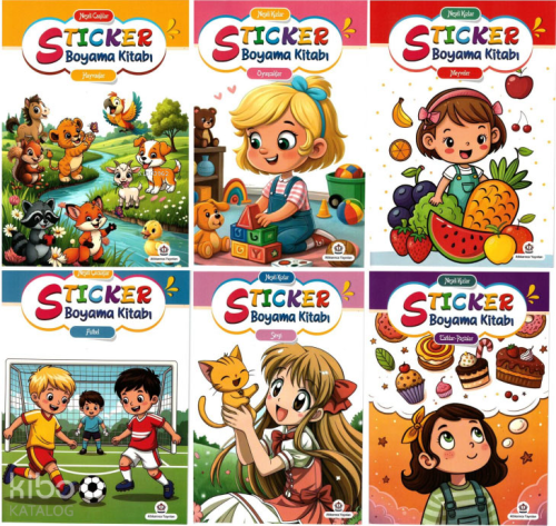 Neşeli Sticker Boyama Kitabı (6 Kitap) Ali Ünlü