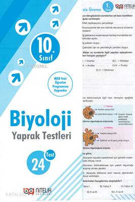 Nitelik -10. Sınıf Biyoloji Yaprak Testleri