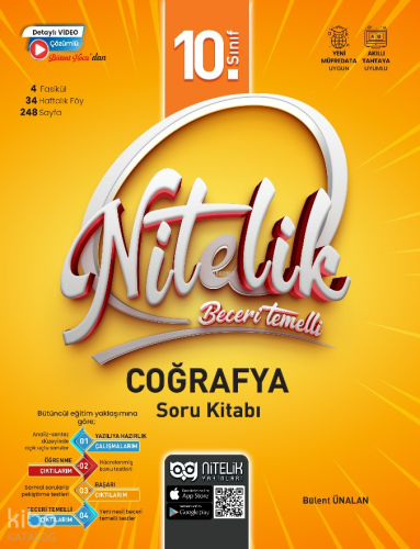 Nitelik Yayınları 10. Sınıf Beceri Temelli Coğrafya Soru Kitabı Bülent