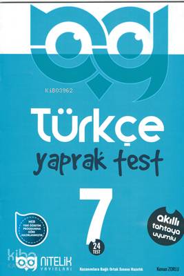 Nitelik Yayınları - 7. Sınıf Türkçe Yaprak Test