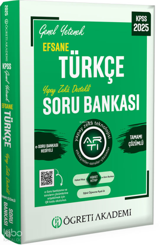 Öğreti Akademi 2025 KPSS Türkçe Genel Yetenek Efsane Tamamı Çözümlü Soru Bankası