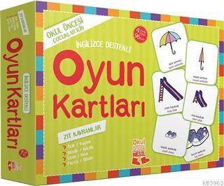 Oyun Kartları - Zıt Kavramlar; Okul Öncesi Çocuklar için, İngilizce Destekli