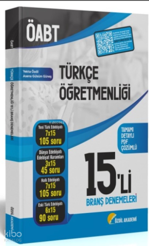 Özdil Akademi ÖABT Türkçe Öğretmenliği 15 li Deneme Çözümlü Yekta Özdi