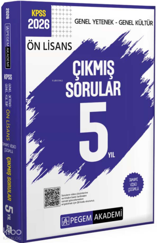 Pegem Akademi 2026 KPSS Ön Lisans Genel Yetenek Genel Kültür Tamamı Vi