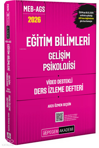 Pegem Akademi 2026 MEB AGS Eğitim Bilimleri Gelişim Psikolojisi Video Destekli Ders İzleme Defteri
