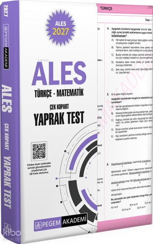 Pegem Akademi 2027 ALES Türkçe-Matematik Çek Kopart Yaprak Test Kolekt