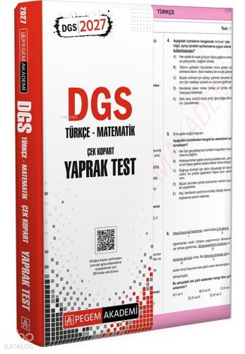 Pegem Akademi DGS Türkçe-Matematik Çek Kopart Yaprak Test Kolektif