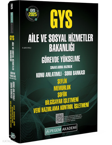 Pegem Akademi Yayıncılık 2025 GYS Aile ve Sosyal Hizmetler Bakanlığı G