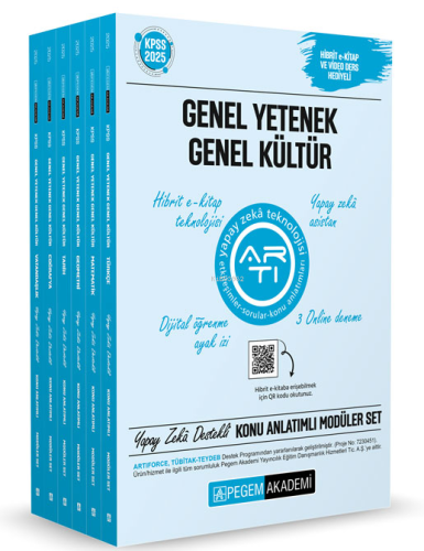 Pegem Akademi Yayıncılık 2025 KPSS Genel Yetenek Genel Kültür Lisans Konu Anlatımlı Modüler Set - (6 Kitap)