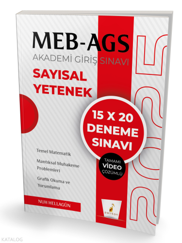 Pelikan Yayınları MEB - AGS Hazırlık Sayısal Yetenek 15x20 Tamamı Video Çözümlü Deneme Sınavı
