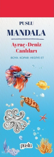 Puslu Mandala Ayraç - Deniz Canlıları;Boya-Kopar-Hediye Et Kolektif