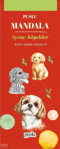 Puslu Mandala Ayraç- Köpekler;Boya-Kopar-Hediye Et
