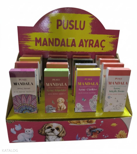 Puslu Mandala Ayraç - Yetişkin Set;Boya - Kopar - Hediye Et Kolektif