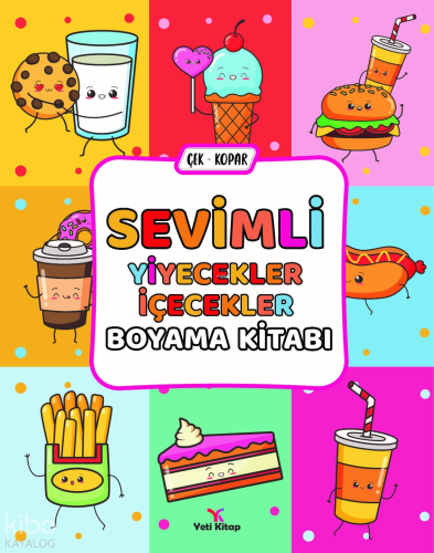 Sevimli Yiyecekler İçecekler Boyama Kitabı