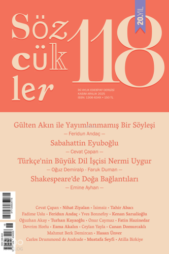 Sözcükler Dergisi 118. Sayı :Kasım-Aralık 2025