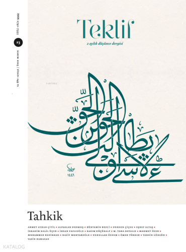 Teklif 2 Aylık Düşünce Dergisi Sayı:23 Kasım 2025 Kolektif