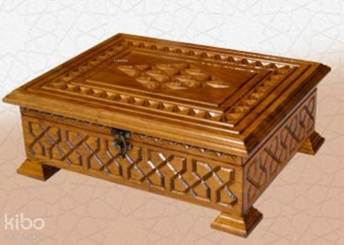 TS031-Ahşap Cami Boy Kuran-I Kerim Kutusu-Oymalı