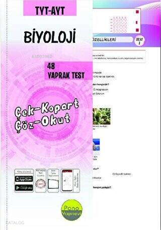 TYT-AYT Biyoloji Yaprak Testleri (48 Adet) Çek Kopart