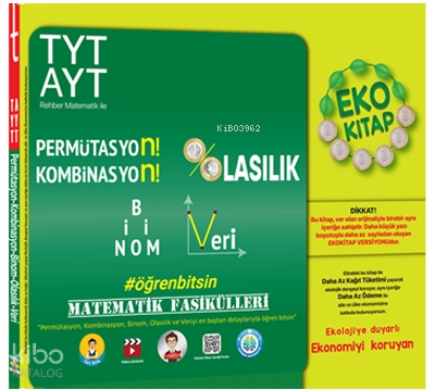 TYT-AYT Matematik Fasikülleri-Permütasyon, Kombinasyon, Olasılık, Binom, Veri Eko