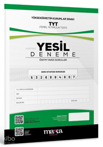 TYT Yeni Nesil Yeşil Deneme Tamamı Video Çözümlü Marka Yayınları