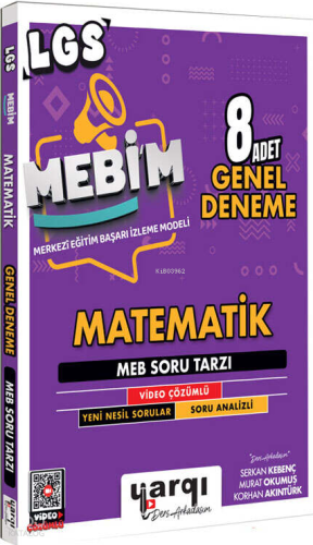 Yargı Ders Arkadaşım 8.Sınıf LGS MEBİM Matematik 8 Adet Genel Deneme