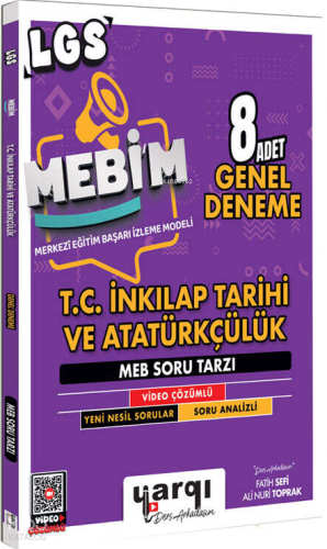 Yargı Ders Arkadaşım 8.Sınıf LGS Mebim T.C. İnkılap Tarihi ve Atatürkçülük 8 Adet GenelDeneme