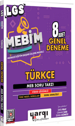 Yargı Ders Arkadaşım 8.Sınıf LGS MEBİM Türkçe 8 Adet Genel Deneme