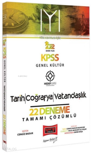 Yargı Yayınları 2022 KPSS Hedef Serisi IYI Genel Kültür Tarih Coğrafya Vatandaşlık Tamamı Çözümlü 22 Deneme