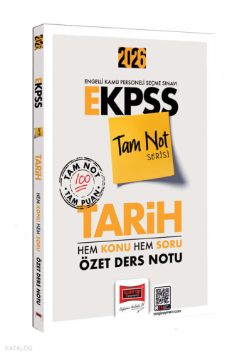 Yargı Yayınları 2026 E-KPSS Tam Not Serisi Tarih Hem Konu Hem Soru Öze