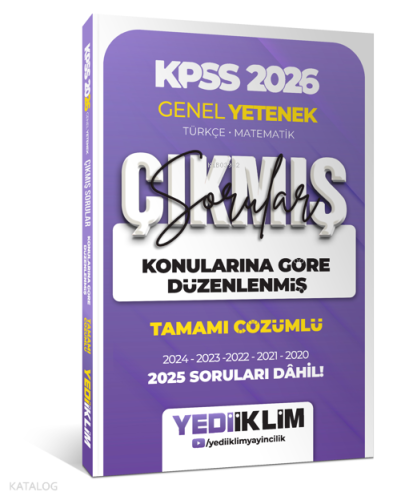 Yediiklim 2026 KPSS Genel Yetenek Konularına Göre Düzenlenmiş Tamamı Ç