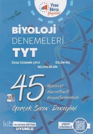 Yeni Nesil Yayınları YKS TYT Biyoloji 45 Deneme Sınavı Video Çözümlü