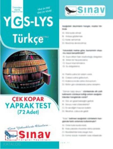 YGS - LYS Türkçe Çek Kopar Yaprak Test (72 Adet)